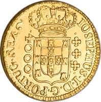 obverse of 4000 Réis - José I (1751 - 1777) coin with KM# 171 from Brazil.