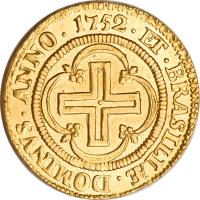 Brazil coin 4000 Réis - José I (1751 - 1777) reverse reverse of 4000 Réis - José I (1751 - 1777) coin with KM# 171 from Brazil.