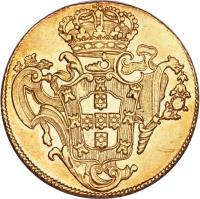 reverse of 6400 Réis - José I (1751 - 1777) coin with KM# 172 from Brazil.