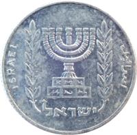 Israel coin 5 New Agorot (1980 - 1985) obverse obverse of 5 New Agorot (1980 - 1985) coin with KM# 107 from Israel. Inscription: ISRAEL إسرائيل ישראל