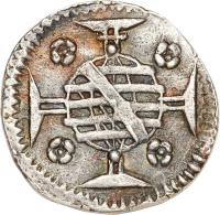 Brazil coin 20 Réis - Pedro II (1695 - 1698) reverse reverse of 20 Réis - Pedro II (1695 - 1698) coin with KM# 74 from Brazil.