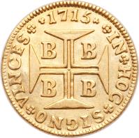 reverse of 2000 Réis - João V (1714 - 1725) coin with KM# 105 from Brazil.