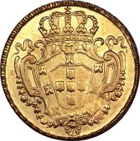 reverse of 6400 Réis - João V (1727 - 1730) coin with KM# 134 from Brazil.