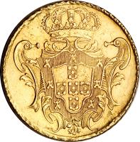 reverse of 12800 Réis - João V (1727 - 1730) coin with KM# 141 from Brazil.