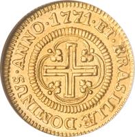 reverse of 1000 Réis - José I (1749 - 1774) coin with KM# 162 from Brazil.