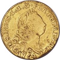 obverse of 800 Réis - José I (1752 - 1777) coin with KM# 180 from Brazil.