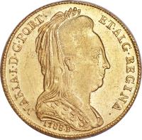 obverse of 6400 Réis - Maria I (1786 - 1790) coin with KM# 218 from Brazil.