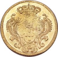 reverse of 6400 Réis - Maria I (1786 - 1790) coin with KM# 218 from Brazil.