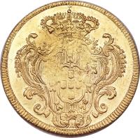 Brazil coin 6400 Réis - Maria I (1786 - 1790) reverse reverse of 6400 Réis - Maria I (1786 - 1790) coin with KM# 218 from Brazil.