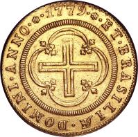 Brazil coin 4000 Réis - Maria I (1778 - 1786) reverse reverse of 4000 Réis - Maria I (1778 - 1786) coin with KM# 210 from Brazil.