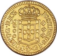obverse of 2000 Réis - José I (1771 - 1773) coin with KM# 198 from Brazil.