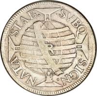reverse of 600 Réis - José I (1754 - 1770) coin with KM# 187 from Brazil.