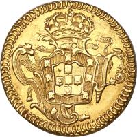 Brazil coin 1600 Réis - José I (1752 - 1777) reverse reverse of 1600 Réis - José I (1752 - 1777) coin with KM# 181 from Brazil.