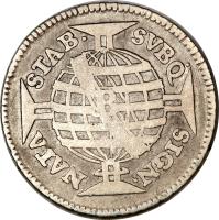 reverse of 320 Réis - João Prince Regent - Countermarked (1809) coin with KM# 297 from Brazil. Inscription: SVBQ · SIGN. NATA STAB. B