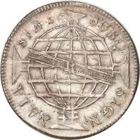 Brazil coin 640 Réis - João Prince Regent (1809 - 1816) reverse reverse of 640 Réis - João Prince Regent (1809 - 1816) coin with KM# 256 from Brazil. Inscription: SUBQ · SIGN. NATA STAB R