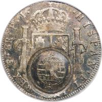 reverse of 960 Réis - João Prince Regent - Minas Gerais; Countermarked (1808) coin with KM# 242 from Brazil.