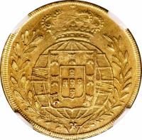 reverse of 6400 Réis - João VI (1818 - 1822) coin with KM# 328 from Brazil.