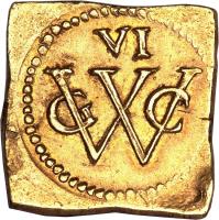 obverse of 6 Florins (1645 - 1646) coin with KM# 6 from Brazil. Inscription: VI GWC