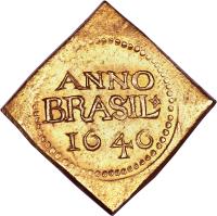 reverse of 12 Florins (1645 - 1646) coin with KM# 7 from Brazil. Inscription: ANNO BRASIL 1646