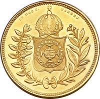 Brazil coin 10000 Réis - Pedro II (1833 - 1840) reverse reverse of 10000 Réis - Pedro II (1833 - 1840) coin with KM# 451 from Brazil. Inscription: IN HOC S. VINCES