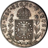 Brazil coin 960 Réis - Pedro II (1832 - 1834) reverse reverse of 960 Réis - Pedro II (1832 - 1834) coin with KM# 385 from Brazil.