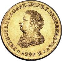 obverse of 6400 Réis - Pedro I (1823 - 1830) coin with KM# 370 from Brazil.