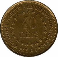 reverse of 40 Réis (1889) coin with KM# Pn171 from Brazil.