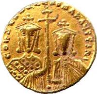 Byzantine Empire coin 1 Solidus - Kōnstantinos VII - Constantinopolis mint (945 - 955) obverse obverse of 1 Solidus - Kōnstantinos VII - Constantinopolis mint (945 - 955) coin with SB# 1751 from Byzantine Empire.