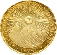 Central American Republic coin 8 Escudos (1824 - 1825) obverse obverse of 8 Escudos (1824 - 1825) coin with KM# 8 from Central American Republic.
