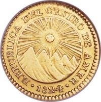 Central American Republic coin 1 Escudo (1824 - 1825) obverse obverse of 1 Escudo (1824 - 1825) coin with KM# 6 from Central American Republic.