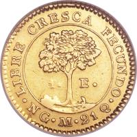 Central American Republic coin 1 Escudo (1824 - 1825) reverse reverse of 1 Escudo (1824 - 1825) coin with KM# 6 from Central American Republic.