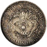 China coin 3 Mace and 6 Candareens - Guangxu (1907) reverse reverse of 3 Mace and 6 Candareens - Guangxu (1907) coin with Y# 211 from China.