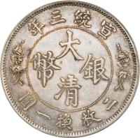 obverse of 5 Jiao - Xuantong (1910) coin with Y# 30 from China.