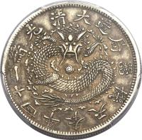 obverse of 5 Jiao - Guangxu (1897 - 1899) coin with Y# 86 from China. Inscription: 年四十二緒光清大造局天奉