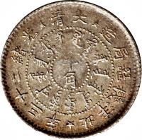 China coin 3.6 Candareens - Guangxu (1896 - 1897) obverse obverse of 3.6 Candareens - Guangxu (1896 - 1897) coin with Y# 61 from China.