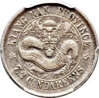 China coin 7.2 Candareens - Guangxu (1898) reverse reverse of 7.2 Candareens - Guangxu (1898) coin with Y# 142 from China.