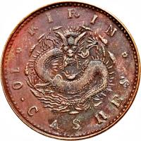 China coin 10 Cashes - Guangxu (1901) reverse reverse of 10 Cashes - Guangxu (1901) coin with Y# 176 from China.