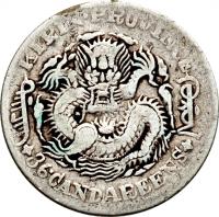 China coin 3.6 Candareens - Guangxu (1900 - 1905) reverse reverse of 3.6 Candareens - Guangxu (1900 - 1905) coin with Y# 179a from China.