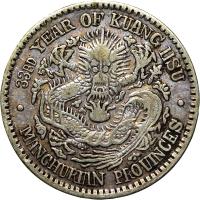 China coin 7.2 Candareens - Guangxu (1907) reverse reverse of 7.2 Candareens - Guangxu (1907) coin with Y# 209 from China.