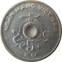 Vietnam coin 5 Xu (1975) obverse obverse of 5 Xu (1975) coin with KM# A10 from Vietnam. Inscription: NGÂN HÀNG VIỆT NAM 5 XU