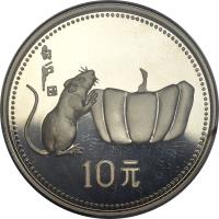 China coin 10 Yuan - Lunar Year Silver Bullion (1984) reverse reverse of 10 Yuan - Lunar Year Silver Bullion (1984) coin with KM# 93 from China.