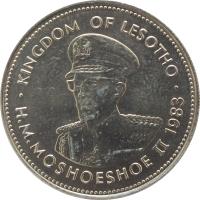 Lesotho coin 50 Lisente - Moshoeshoe II (1979 - 1989) obverse obverse of 50 Lisente - Moshoeshoe II (1979 - 1989) coin with KM# 21 from Lesotho. Inscription: KINGDOM OF LESOTHO H.M.MOSHOESHOE II 1979