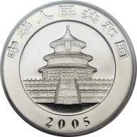 China coin 100 Yuan - Panda Palladium Bullion (2005) obverse obverse of 100 Yuan - Panda Palladium Bullion (2005) coin with KM# 1590 from China. Inscription: 2005