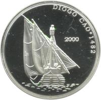 reverse of 10 Francs - Diogo Cao 1482 (2000) coin with KM# 98 from Congo - Democratic Republic. Inscription: DIOGO CAO * 1482 2000