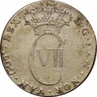 Danish West Indies coin 24 Skilling - Christian VII (1766 - 1767) obverse obverse of 24 Skilling - Christian VII (1766 - 1767) coin with KM# 10 from Danish West Indies. Inscription: CVII D · G · DAN · NOR · VAN · GOT · REX ·