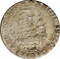 Danish West Indies coin 24 Skilling - Christian VII (1766 - 1767) reverse reverse of 24 Skilling - Christian VII (1766 - 1767) coin with KM# 10 from Danish West Indies. Inscription: XXIIII · SKILL · DANSKE · AMERICANSK · M ·