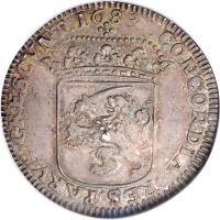 Dutch Republic coin 1 Ducat (1683) reverse reverse of 1 Ducat (1683) coin with KM# 41 from Dutch Republic. Inscription: 1683 CONCORDIA RES PARVÆ CRESCUNT
