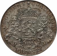 Dutch Republic coin 1 Ducaton (1720 - 1764) reverse reverse of 1 Ducaton (1720 - 1764) coin with KM# 80 from Dutch Republic.