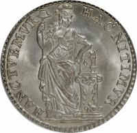Dutch Republic coin 1/2 Gulden (1759) reverse reverse of 1/2 Gulden (1759) coin with KM# 100 from Dutch Republic. Inscription: HANCTVEMVR HAC NITIMVR