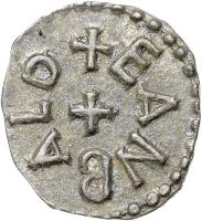 England coin 1 Styca - Eanbald II (796 - 835) obverse obverse of 1 Styca - Eanbald II (796 - 835) coin with SP# 861 from England. Inscription: + EANBALD
